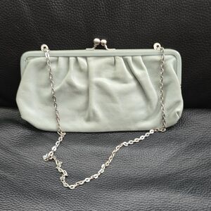 Wilsons Leather Elegant Light Blue Clutch with Chain Strap
